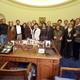 Top brass from Pixar in the Oval Office on November 9, 1998 in what’s described as “Camp David weekend guests” on contact sheets at the Clinton Library (Clinton Presidential Library)